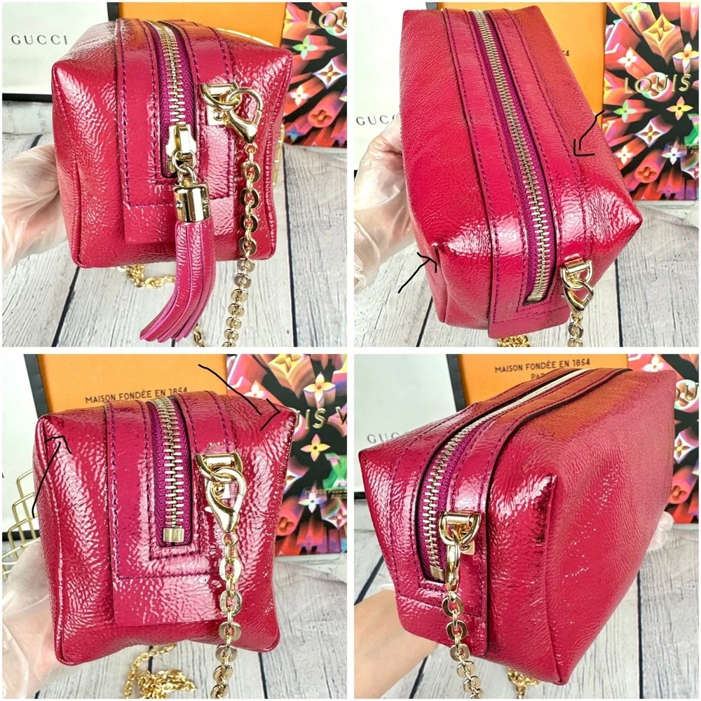 Gucci Soho crossbody bag in magenta pink leather *new with defect* - Picture 5 of 14